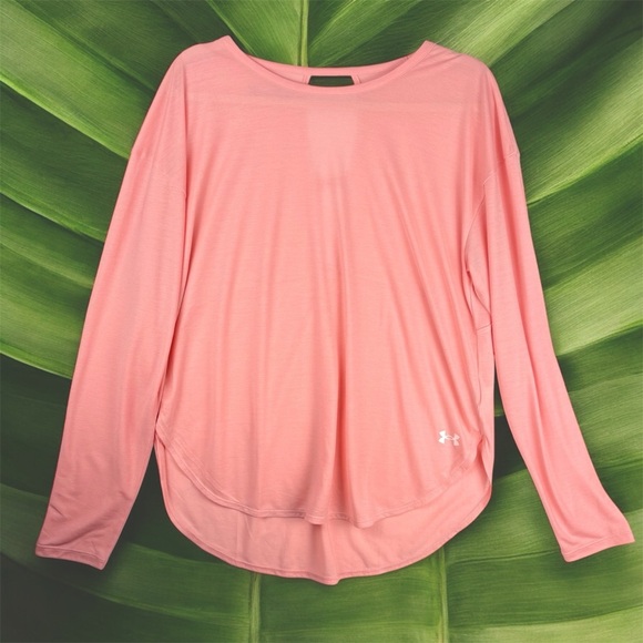 Under Armour Tops - Under Armour HeatGear UA Breathe Loose Long Sleeve Top Powder Pink L